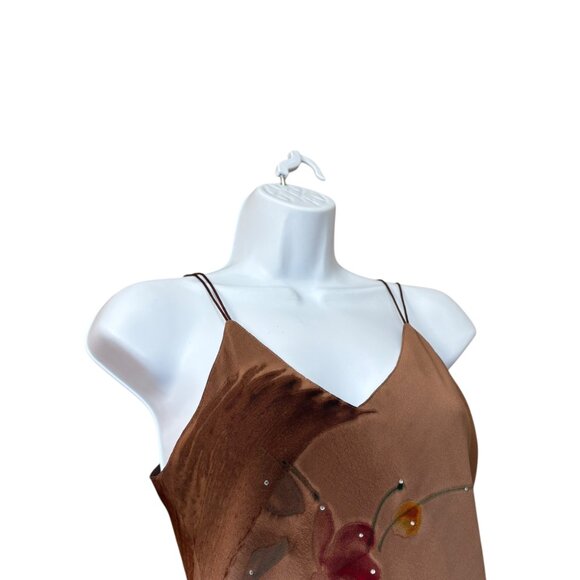 VTG Y2k Regine Los Angeles Fairycore Maxi Slip Deep V Back Embellished Dress M - Picture 12 of 16